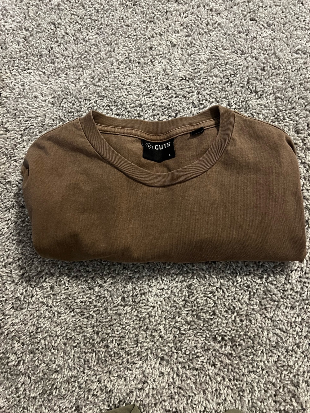 Cuts Clothing Brown Long Sleeve Crewneck Tee